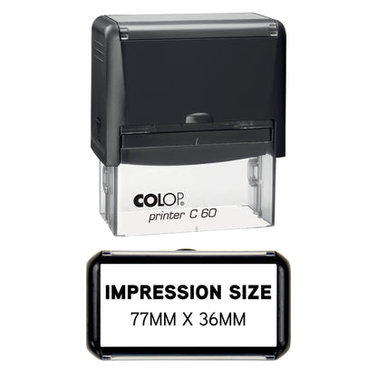 UV Security Stamp with Invisible UV Ink | Custom Personalised Stamp for Asset Marking, Property Identification, Anti - Theft Security & Document Verification | COLOP Printer C60