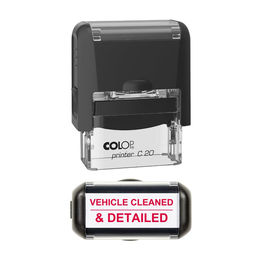 Vehicle Cleaned and Detailed Service Stamp, 37 x 12mm, COLOP C20
