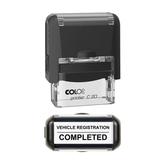 Vehicle Registration Completed Stamp, 37 x 12mm, COLOP C20