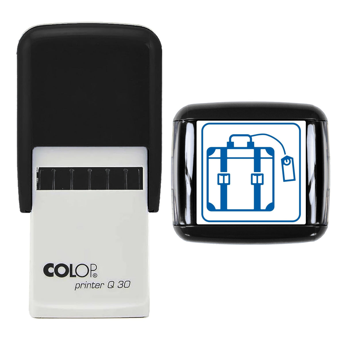 Vintage Suitcase Stamp, 30 x 30mm, COLOP Q30