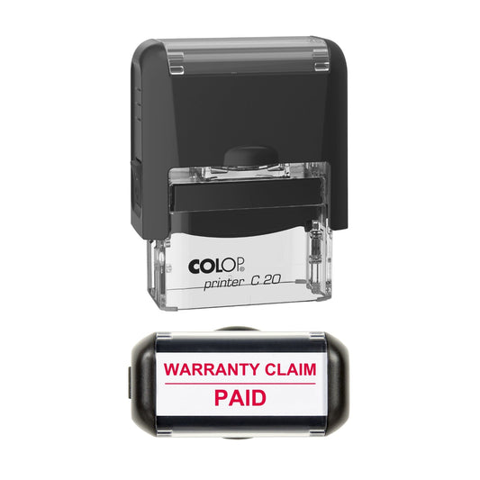 Warranty Claim Paid Vehicle Service Stamp, 37 x 12mm, COLOP C20