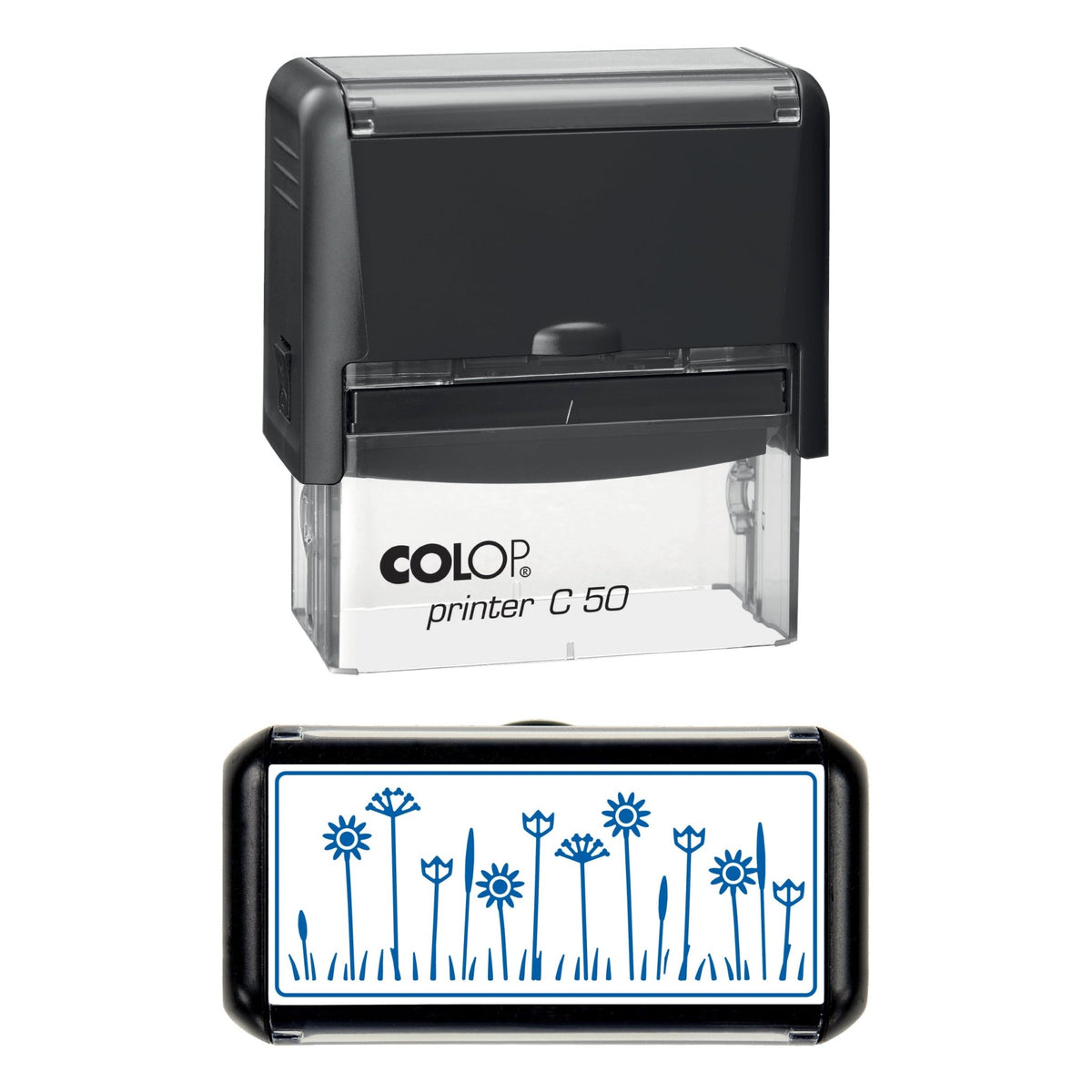 Wildflower Meadow Border Stamp, 70 x 30mm, COLOP C50