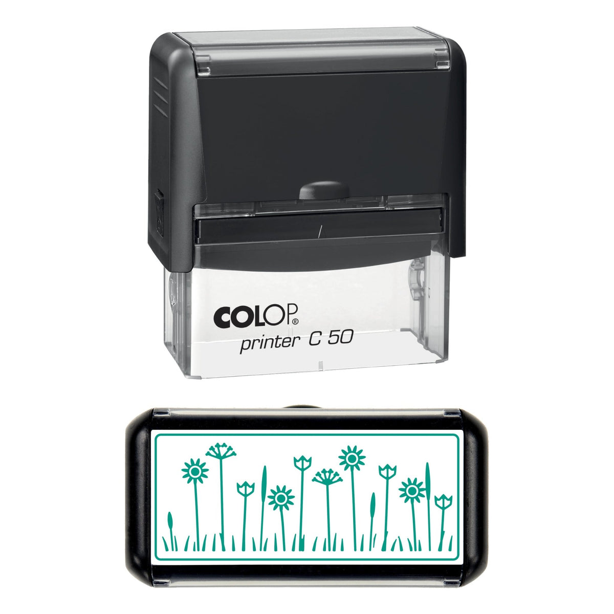 Wildflower Meadow Border Stamp, 70 x 30mm, COLOP C50