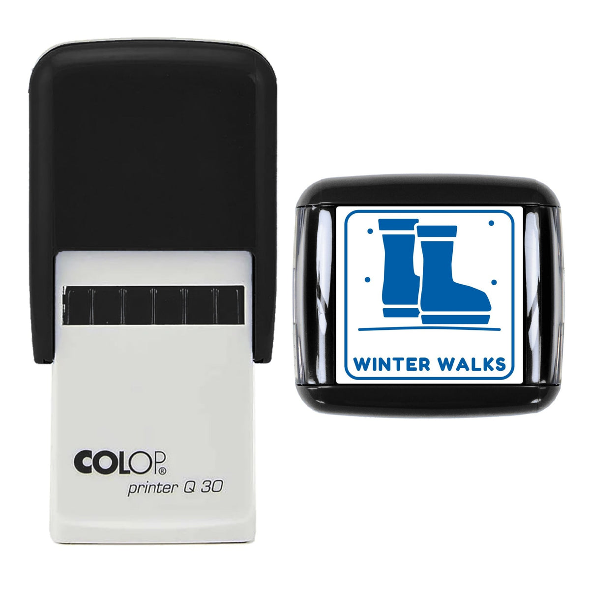 Winter Walks Wellies Stamp, 30 x 30mm, COLOP Q30