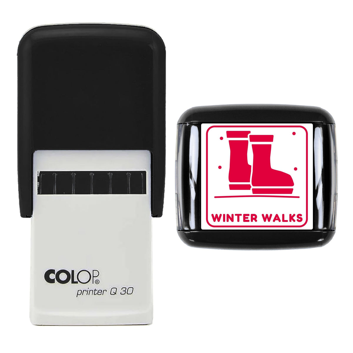 Winter Walks Wellies Stamp, 30 x 30mm, COLOP Q30