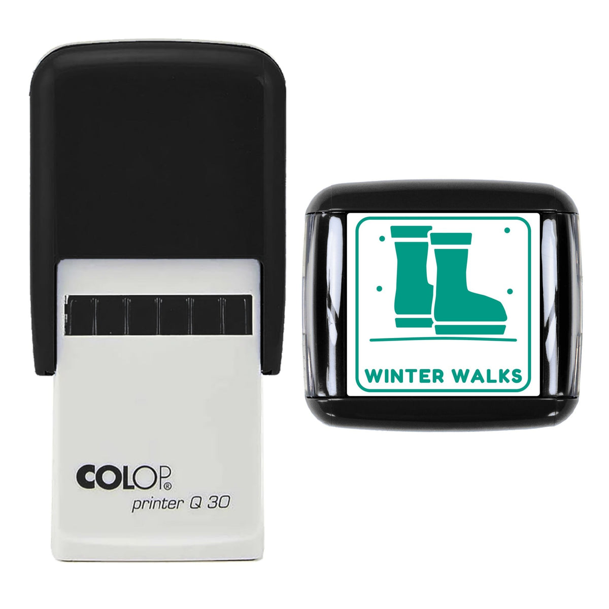 Winter Walks Wellies Stamp, 30 x 30mm, COLOP Q30