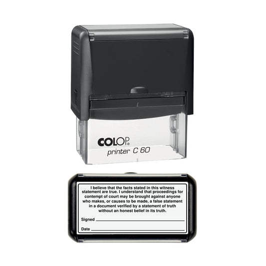 Witness Statement Statement of Truth (CPR) stamp, 77 x 36mm COLOP C60 self-inking stamp, black ink