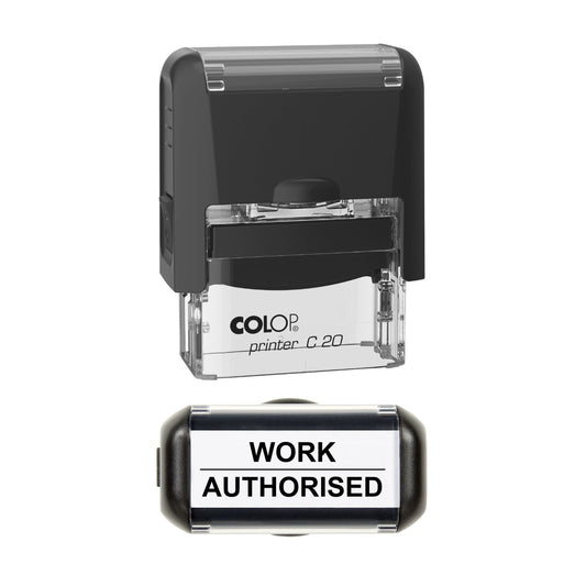 Work Authorised Vehicle Service Stamp, 37 x 12mm, COLOP C20