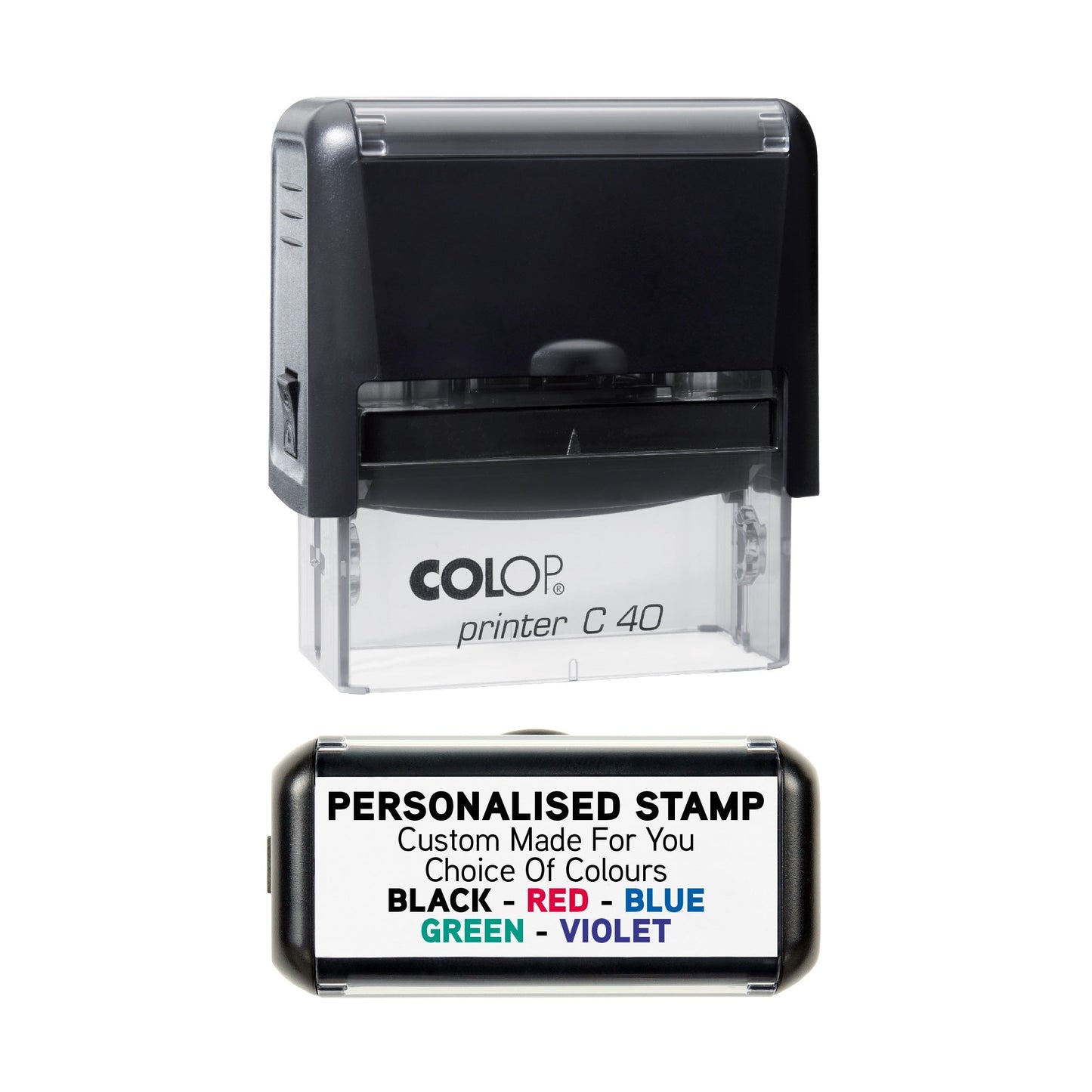 58 x 22mm - Premium Personalised Custom Made Self - Inking Rubber Stamp - Up to 5 Lines of Customised Text