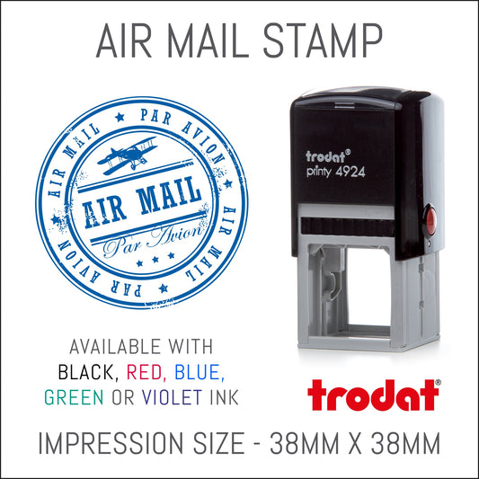 Air Mail - Par Avion - Rubber Stamp - Trodat 4924 - 38mm x 38mm Impression