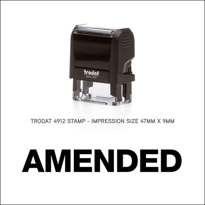 Amended - Rubber Stamp - Trodat 4912 - 47mm x 9mm Impression