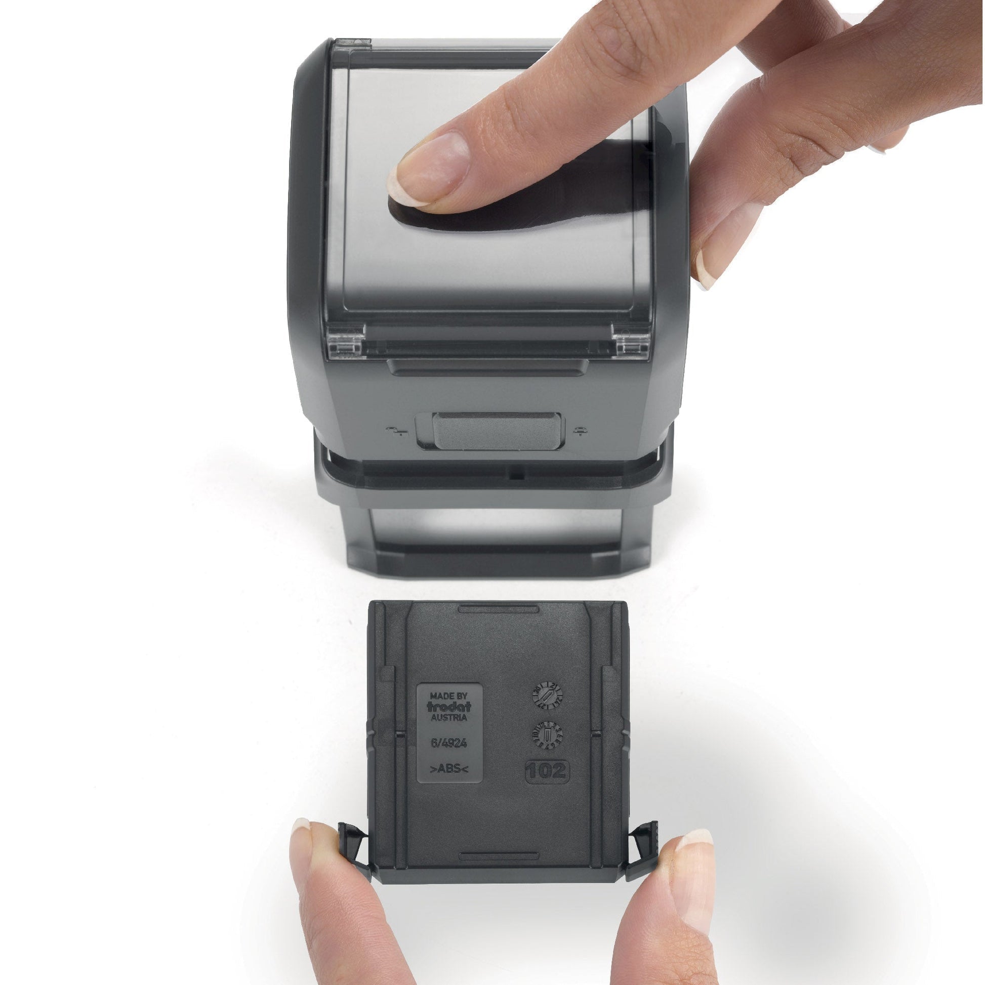 Approved Service With Genuine Parts - With Outline - Self Inking Rubber Stamp - Trodat 4924 - 38mm x 38mm Impression
