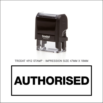 Authorised With Border - Rubber Stamp - Trodat 4912 - 47mm x 18mm Impression
