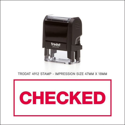 Checked Rubber Stamp - Trodat 4912 - 45mm x 18mm Impression