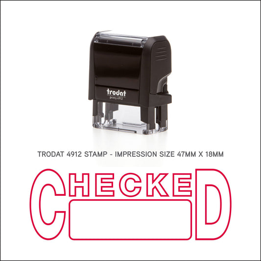 Checked Rubber Stamp - Trodat 4912 - 45mm x 18mm Impression