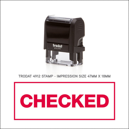 Checked Rubber Stamp - Trodat 4912 - 45mm x 18mm Impression