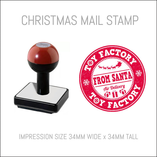 Christmas Postmark Rubber Hand Stamp - From Santa - Toy Factory