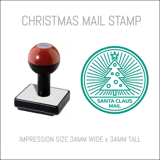 Christmas Postmark Rubber Hand Stamp - Santa Claus Mail