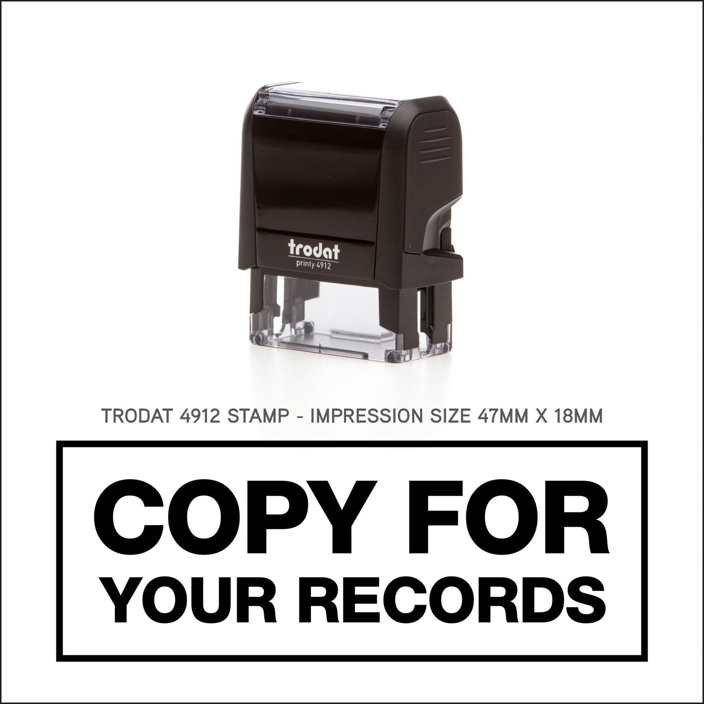 Copy For Your Records - Border - Rubber Stamp - Trodat 4912 - 47mm x 18mm Impression