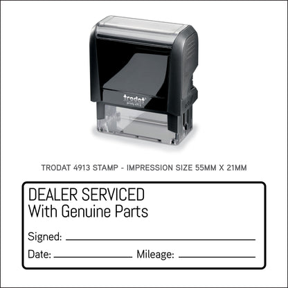 Dealer Serviced - With Genuine Parts - Self Inking Rubber Stamp - Trodat 4913 - 55mm x 21mm Impression