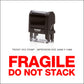 Fragile Do Not Stack Rubber Stamp - Trodat 4912 - 45mm x 18mm Impression