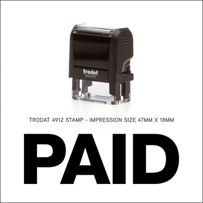 Paid - Rubber Stamp - Trodat 4912 - 47mm x 18mm Impression