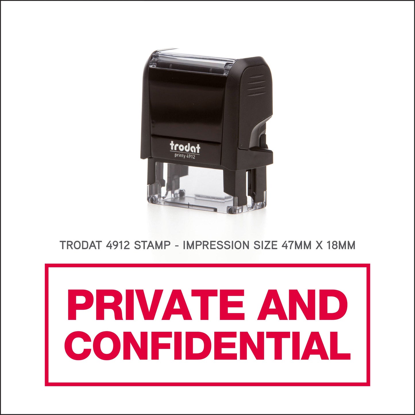 Private And Confidential Rubber Stamp - Trodat 4912 - 45mm x 18mm Impression