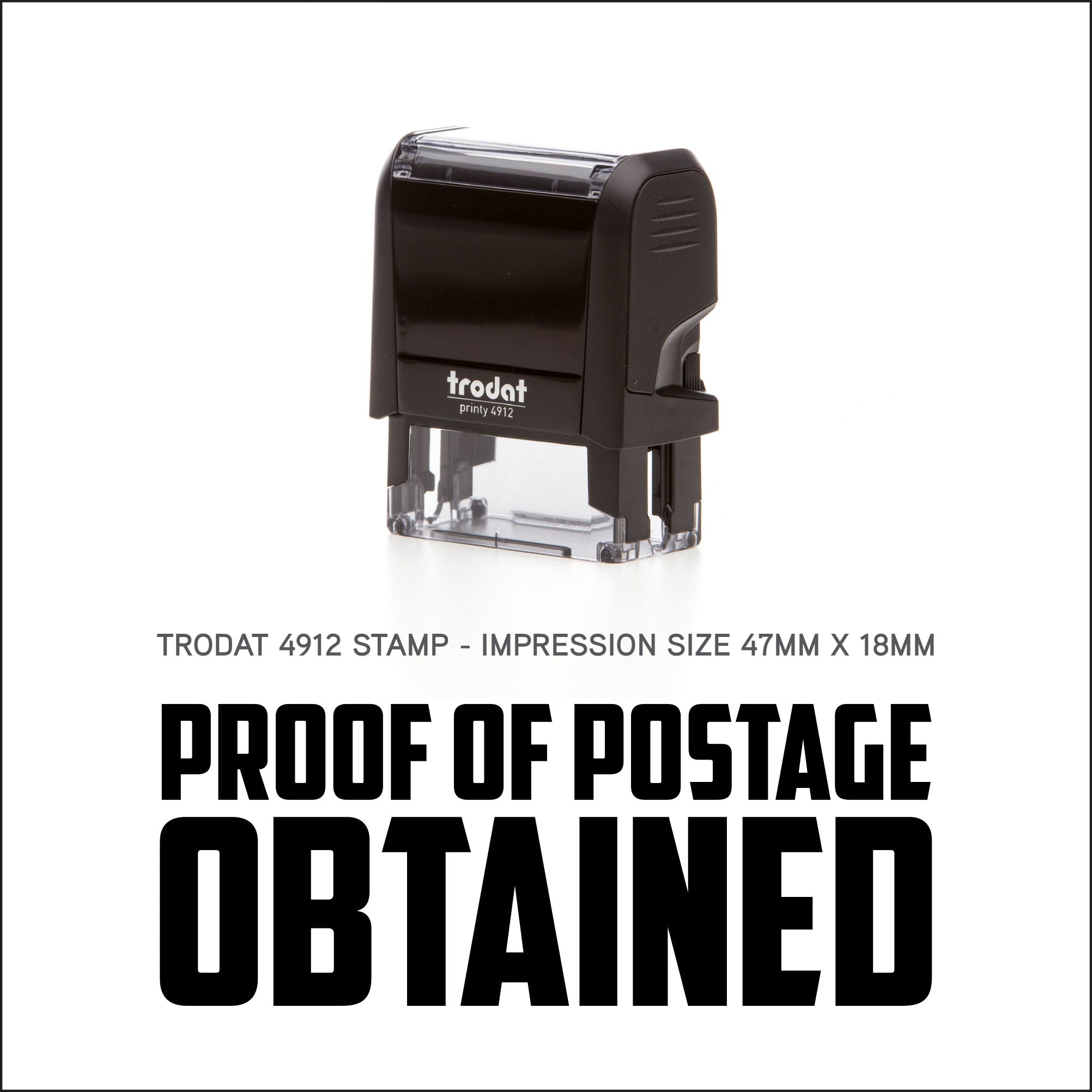 Proof Of Postage Obtained - Rubber Stamp - Trodat 4912 - 45mm x 18mm ...