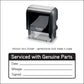 Serviced With Genuine Parts - Self Inking Rubber Stamp - Trodat 4913 - 55mm x 21mm Impression